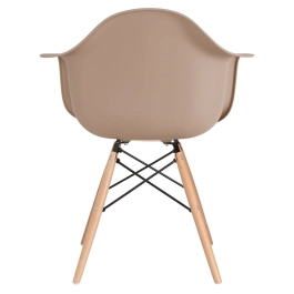 Kit 4 Cadeiras de jantar Charles Eames  Eiffel DAW em Polipropileno - Marrom café