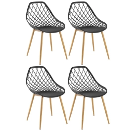 Kit 4 cadeiras de jantar Clarice Cloe com design contemporâneo – Preto
