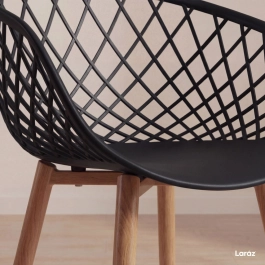 Kit 4 Cadeiras de jantar Clarice Nest com design moderno e anatômico - Preto