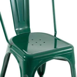 Kit 4 Cadeiras de jantar Iron Tolix com design industrial - Verde Escuro