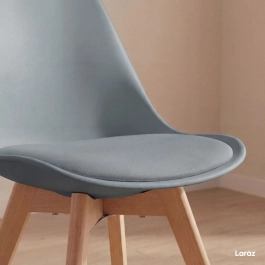 Kit 4 Cadeiras de jantar Leda com assento estofado e design moderno - Cinza escuro