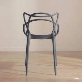 Kit 4 Cadeiras de jantar Master Allegra Design Moderno em Polipropileno - Cinza escuro