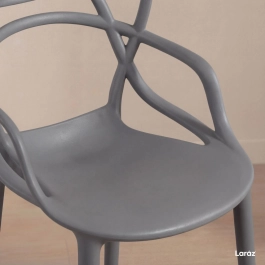 Kit 4 Cadeiras de jantar Master Allegra Design Moderno em Polipropileno - Cinza escuro