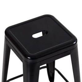 Kit 5 Banquetas alta para bancada Iron Tolix 76 cm - Preto semibrilho
