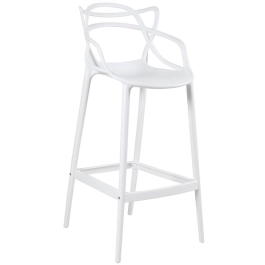 Kit 5 Banquetas alta para bancada Master Allegra em Polipropileno 78 cm - Branco