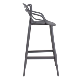 Kit 5 Banquetas alta para bancada Master Allegra em Polipropileno 78 cm - Cinza escuro