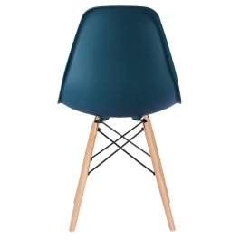 Kit 5 Cadeiras de jantar Charles Eames Eiffel DSW em Polipropileno - Azul petróleo
