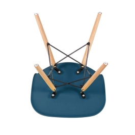Kit 5 Cadeiras de jantar Charles Eames Eiffel DSW em Polipropileno - Azul petróleo Kit 5 Cadeiras de jantar Charles Eames Eiffel DSW em Polipropileno - Azul petróleo