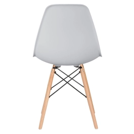 Kit 5 Cadeiras de jantar Charles Eames Eiffel DSW em Polipropileno - Cinza claro