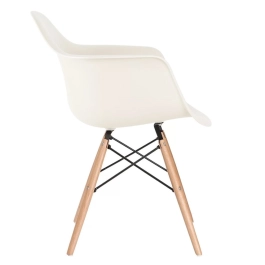 Kit 6 Cadeiras de jantar Charles Eames Eiffel DAW em Polipropileno - Creme Kit 6 Cadeiras de jantar Charles Eames Eiffel DAW em Polipropileno - Creme