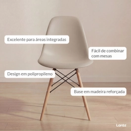 Kit 6 Cadeiras de jantar Charles Eames Eiffel DSW em Polipropileno - Nude Kit 6 Cadeiras de jantar Charles Eames Eiffel DSW em Polipropileno - Nude