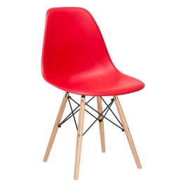 Kit 6 Cadeiras de jantar Charles Eames Eiffel DSW em Polipropileno - Vermelho Kit 6 Cadeiras de jantar Charles Eames Eiffel DSW em Polipropileno - Vermelho