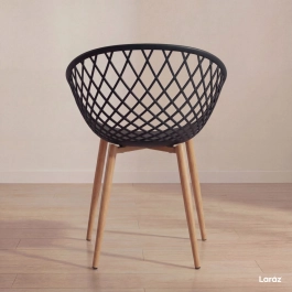 Kit 6 Cadeiras de jantar Clarice Nest com design moderno e anatômico - Preto