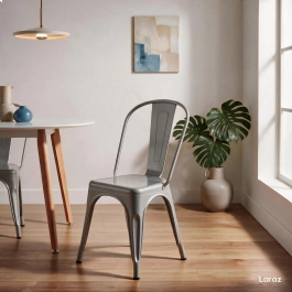 Kit 6 Cadeiras de jantar Iron Tolix com design industrial - Prata
