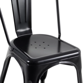 Kit 6 Cadeiras de jantar Iron Tolix com design industrial - Preto Semibrilho Kit 6 Cadeiras de jantar Iron Tolix com design industrial - Preto Semibrilho