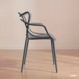 Kit 6 Cadeiras de jantar Master Allegra Design Moderno em Polipropileno - Cinza escuro
