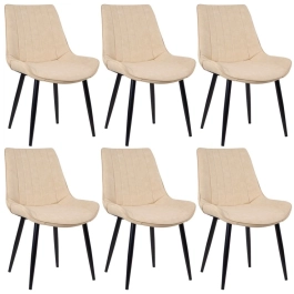 Kit 6 Cadeiras estofada Chicago com design industrial - Nude Vintage