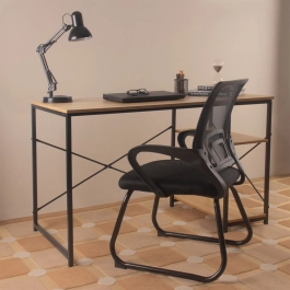 Kit 6 Cadeiras estofada Office Tok com base fixa para escritório – Preto