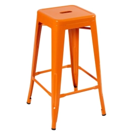 Kit 8 Banquetas alta para bancada Iron Tolix 76 cm – Laranja