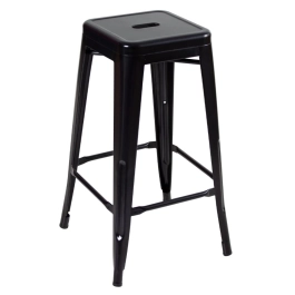 Kit 8 Banquetas alta para bancada Iron Tolix 76 cm - Preto semibrilho