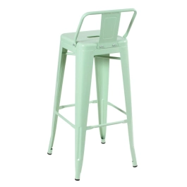 Kit 8 banquetas altas para bancada Iron Tolix com encosto 76 cm – Verde Claro