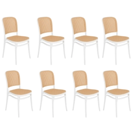 Kit 8 Cadeiras de jantar Amis Lola com design moderno e assento confortável - Branco