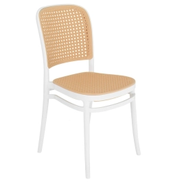 Kit 8 Cadeiras de jantar Amis Lola com design moderno e assento confortável - Branco