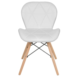Kit 8 Cadeiras de jantar estofada Charles Eames Eiffel Slim Wood confort – Branco Kit 8 Cadeiras de jantar estofada Charles Eames Eiffel Slim Wood confort – Branco