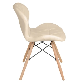 Kit 8 Cadeiras de jantar estofada Charles Eames Eiffel Slim Wood confort – Nude Kit 8 Cadeiras de jantar estofada Charles Eames Eiffel Slim Wood confort – Nude