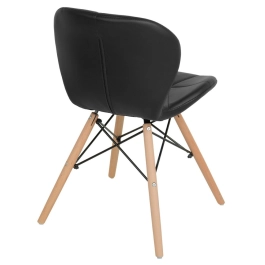 Kit 8 Cadeiras de jantar estofada Charles Eames Eiffel Slim Wood confort – Preto Kit 8 Cadeiras de jantar estofada Charles Eames Eiffel Slim Wood confort – Preto