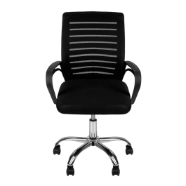 Kit 8 Cadeiras Office Escritório Base Rodízios Giratória Viena, Preto