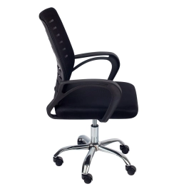 Kit 8 Cadeiras Office Escritório Base Rodízios Giratória Viena, Preto