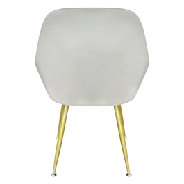 Kit 8 Cadeiras Poltrona Lines com pés dourados Suede para sala de jantar – Cinza