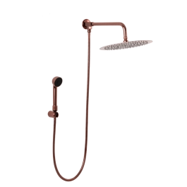 Kit Chuveiro Redondo Curuá 30cm com Desviador Mundaú e Ducha Manual Piraju Pingoo.casa -  Dourado Rose