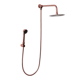 Kit Chuveiro Redondo Curuá 20cm com Desviador Mundaú e Ducha Manual Piraju Pingoo.casa -  Dourado Rose