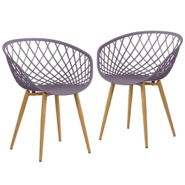 Kit com 2 Cadeiras Clarice Nest com Design Moderno para Cozinha e Sala de Jantar - Cinza névoa