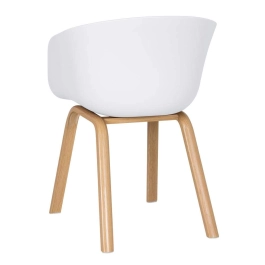 Kit com 4 Cadeiras de jantar Cassia com design moderno e assento confortável – Branco Kit com 4 Cadeiras de jantar Cassia com design moderno e assento confortável – Branco