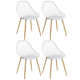 Kit com 4 Cadeiras de jantar Clarice Cloe com design contemporâneo - Branco