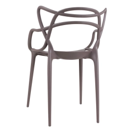 Kit com 4 Cadeiras Design Allegra Polipropileno Injetado Alta Densidade Empilhável Sala Cozinha Jantar Bar Jardim Varanda Fendi