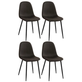 Kit com 4 Cadeiras estofadas Montana - Preto