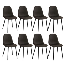 Kit com 8 Cadeiras estofadas Montana - Preto