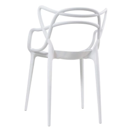 Kit com 8 Cadeiras Master Allegra Design Moderno em Polipropileno para Cozinha e Sala de Jantar - Branco