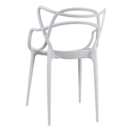 Kit com 8 Cadeiras Master Allegra Design Moderno em Polipropileno para Cozinha e Sala de Jantar - Cinza claro