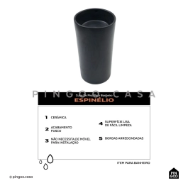 Kit Cuba de Piso para Banheiro Espinélio e Misturador de Piso Timonha - Preto e Preto