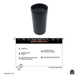 Kit Cuba de Piso para Banheiro Espinélio e Torneira de Piso Gongogi - Preto e Preto