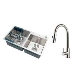 Kit Cuba Dupla Gourmet Awá e Torneira Misturador Monocomando Muru Pingoo.casa - Prata