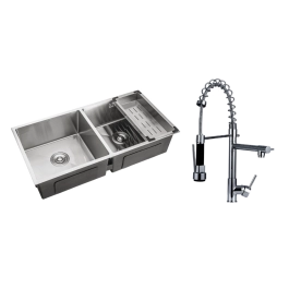 Kit Cuba Dupla Gourmet Tukano com Torneira Misturador Monocomando Munim Pingoo.casa - Prata