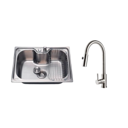 Kit Cuba Gourmet Borari e Torneira Misturador Monocomando Muru Pingoo.casa - Prata