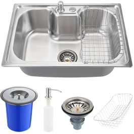 Kit Cuba Gourmet para Cozinha com Acessórios e Lixeira Aço Inox 201 60x42cm Carajás Prata