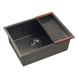 Kit Cuba Gourmet Terena 58x45cm e Calha Waiana Embutida 60x19cm Preto Aço Inox 304